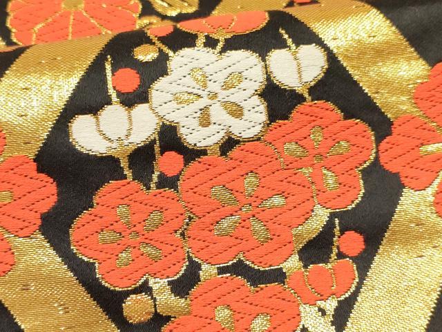 平和屋着物[]女の子　子供　全通柄袋帯　松竹梅　黒地　金糸　逸品　DABE7016ma