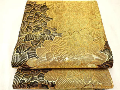 平和屋着物[]女の子 子供 両面 全通柄袋帯 舞花文 金糸 逸品 DABE7017ma