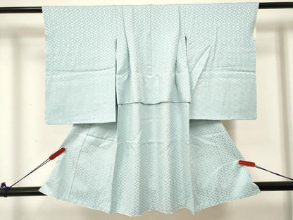 平和屋着物[]七五三　男の子　祝着(薄雲鼠色)・羽織(薄花色)・行灯袴セット　七宝花地紋　逸品　DABE7021ma