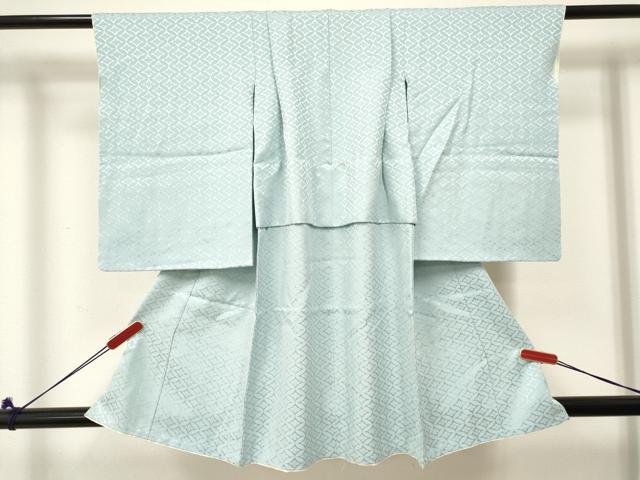平和屋着物[]七五三　男の子　祝着(薄雲鼠色)・羽織(薄花色)・行灯袴セット　七宝花地紋　逸品　DABE7021ma