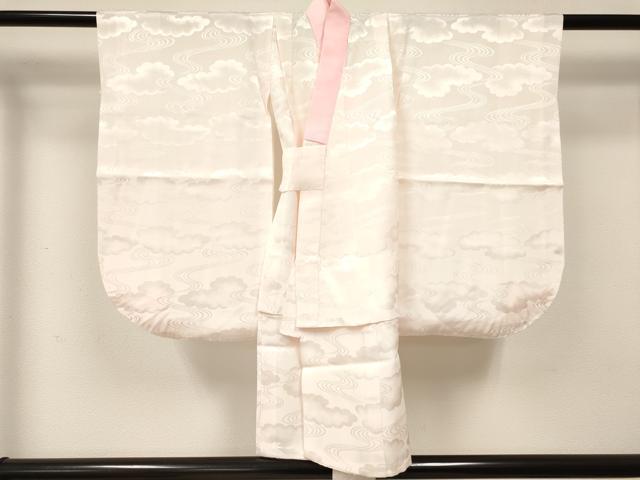 平和屋着物[]七五三　女の子　３歳　祝着　三つ身　長襦袢(袷・半衿刺繍)・被布セット　刺繍　絞り　花車文　金彩　逸品　DABE7023ma