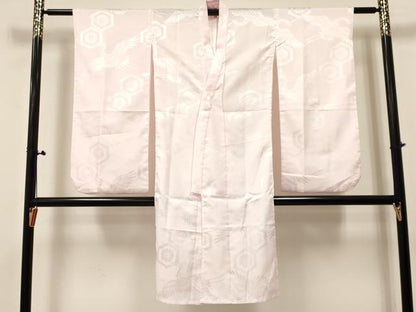 平和屋着物[]七五三　女の子　７歳　祝着　四つ身　襦袢(無双仕立て)セット　花蝶文　金彩　逸品　DABE7028ma