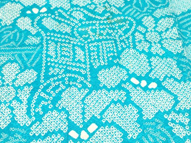 平和屋着物[]七五三　女の子　７歳　祝着　四つ身　長襦袢(無双仕立て・半衿刺繍)セット　総絞り　御所車花文　逸品　DABE7030ma