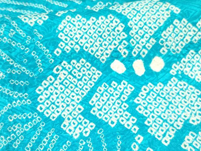 平和屋着物[]七五三　女の子　７歳　祝着　四つ身　長襦袢(無双仕立て・半衿刺繍)セット　総絞り　御所車花文　逸品　DABE7030ma