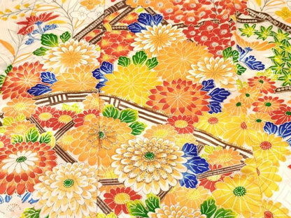 平和屋着物[]七五三　女の子　３歳　祝着　三つ身　駒刺繍　籬花文　DABE7050ma