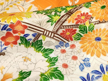 平和屋着物[]七五三　女の子　３歳　祝着　三つ身　駒刺繍　籬花文　DABE7050ma