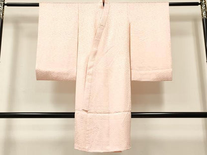 平和屋着物[]女の子 子供 長襦袢 袷 紗綾形花地紋 シェルピンク色 洗える着物 DABE7058ma