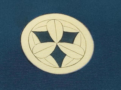 平和屋着物[]七五三　男の子　祝着・羽織セット　格子笹菊文　逸品　DABE7062ma
