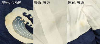 平和屋着物[]七五三　男の子　祝着・被布セット　鷹　鷲　立波文　金彩　逸品　DABE7063ma