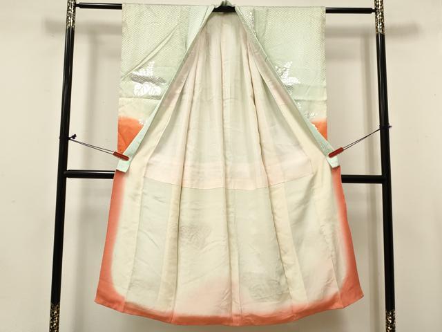 平和屋着物[]七五三　女の子　７歳　祝着　四つ身　刺繍　桐　暈し染め　銀彩　逸品　DABE7065ma