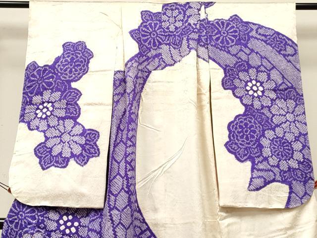平和屋着物[]七五三　女の子　７歳　祝着　四つ身　駒刺繍　絞り　菊　逸品　DABE7084ma