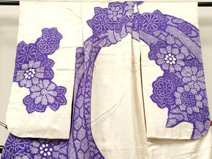 平和屋着物[]七五三 女の子 ７歳 祝着 四つ身 駒刺繍 絞り 菊 逸品 DABE7084ma