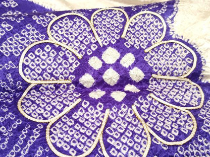 平和屋着物[]七五三　女の子　７歳　祝着　四つ身　駒刺繍　絞り　菊　逸品　DABE7084ma
