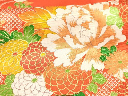 平和屋着物[]七五三　女の子　３歳　祝着　三つ身　長襦袢(無双仕立て)セット　駒刺繍　牡丹花文　金彩　逸品　DABE7091ma