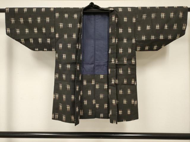 平和屋着物[]久留米絣　男の子　祝着・羽織セット　絣文様　綿　逸品　DABE7100ma