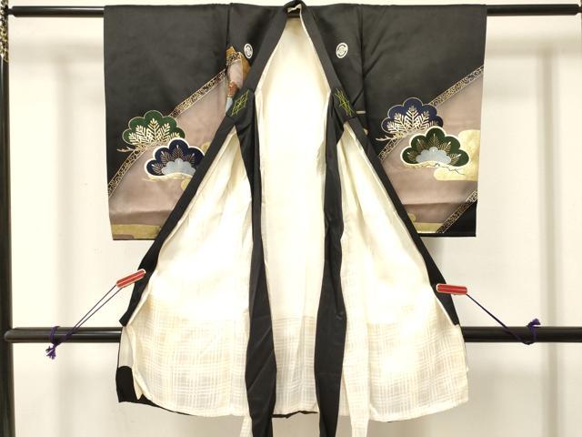 平和屋着物[]お宮参り　男の子　祝着　産着　初着　のしめ　龍　兜　御所車松文　暈し染め　金銀彩　逸品　DABE7103ma