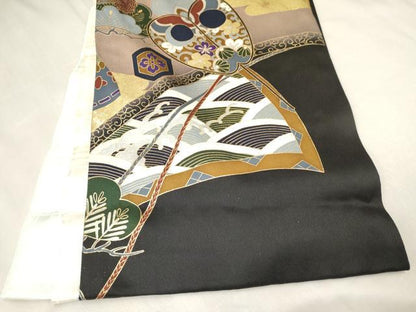 平和屋着物[]お宮参り　男の子　祝着　産着　初着　のしめ　龍　兜　御所車松文　暈し染め　金銀彩　逸品　DABE7103ma