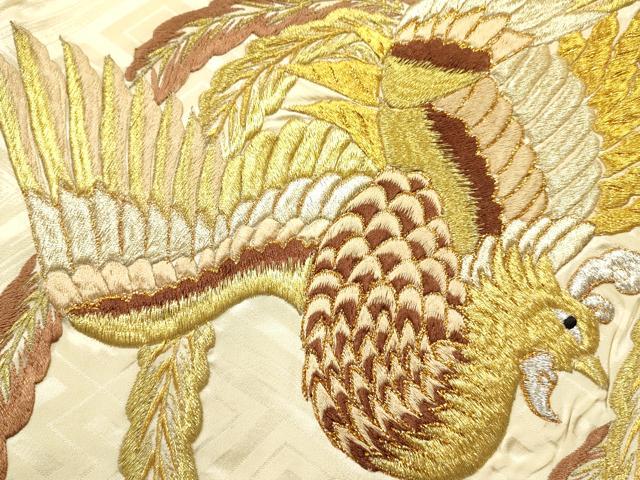 平和屋着物[]お宮参り　男の子　祝着　産着　初着　のしめ　刺繍　鳳凰桐文　暈し染め　金銀彩　逸品　DABE7109ma