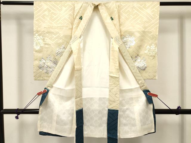 平和屋着物[]お宮参り　男の子　祝着　産着　初着　のしめ　刺繍　鳳凰桐文　暈し染め　金銀彩　逸品　DABE7109ma