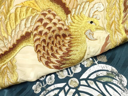 平和屋着物[]お宮参り　男の子　祝着　産着　初着　のしめ　刺繍　鳳凰桐文　暈し染め　金銀彩　逸品　DABE7109ma