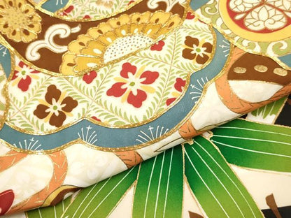 平和屋着物[]お宮参り　男の子　祝着　産着　初着　のしめ　駒刺繍　龍　唐獅子　兜　笹松文　金彩　逸品　DABE7116ma