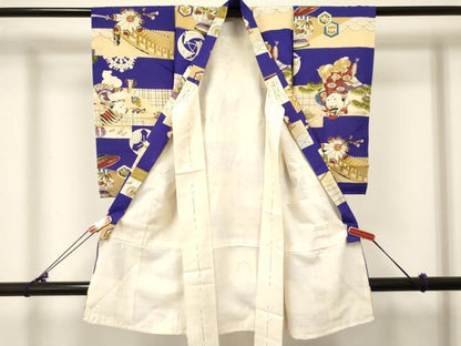 平和屋着物[]お宮参り　男の子　祝着　産着　初着　のしめ　唐子　陶器花文　逸品　DABE7121ma