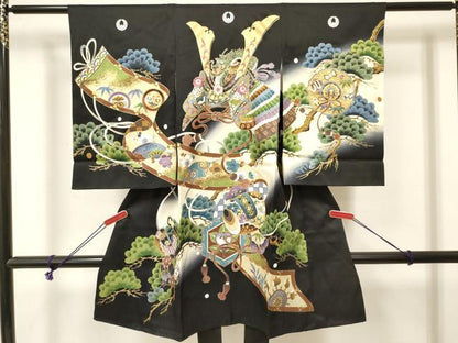 平和屋着物[]お宮参り　男の子　祝着　産着　初着　のしめ　刺繍　龍　兜　打ち出の小槌　松文　暈し染め　金彩　逸品　DABE7122ma