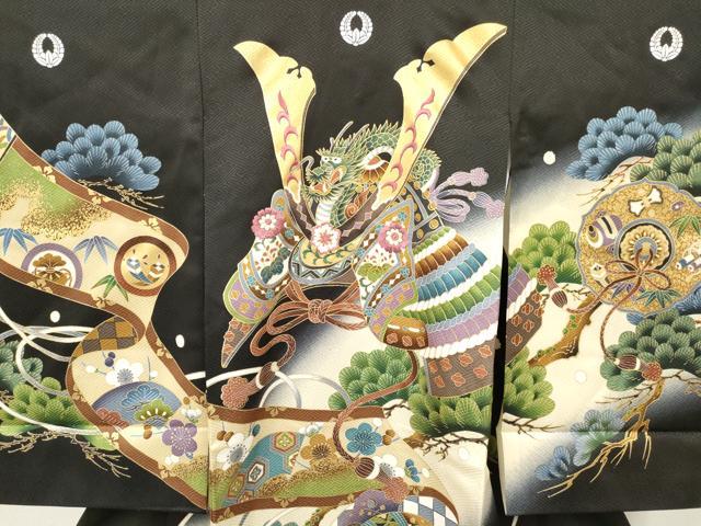 平和屋着物[]お宮参り　男の子　祝着　産着　初着　のしめ　刺繍　龍　兜　打ち出の小槌　松文　暈し染め　金彩　逸品　DABE7122ma