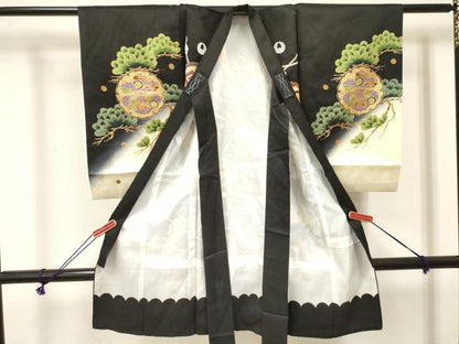 平和屋着物[]お宮参り　男の子　祝着　産着　初着　のしめ　刺繍　龍　兜　打ち出の小槌　松文　暈し染め　金彩　逸品　DABE7122ma