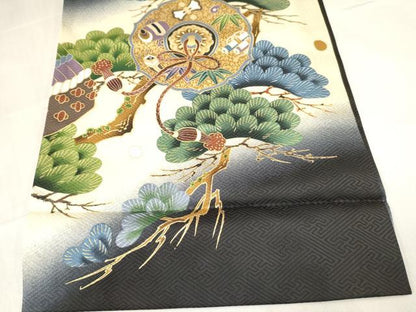 平和屋着物[]お宮参り　男の子　祝着　産着　初着　のしめ　刺繍　龍　兜　打ち出の小槌　松文　暈し染め　金彩　逸品　DABE7122ma