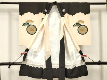 平和屋着物[]お宮参り　男の子　祝着　産着　初着　のしめ　鷹　鷲　宝船松文　金彩　逸品　DABE7123ma