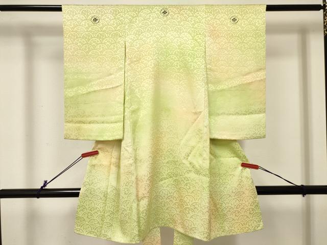 平和屋着物[]お宮参り　男の子　祝着　産着　初着　のしめ　花青海波地紋　暈し染め　逸品　DABE7127ma