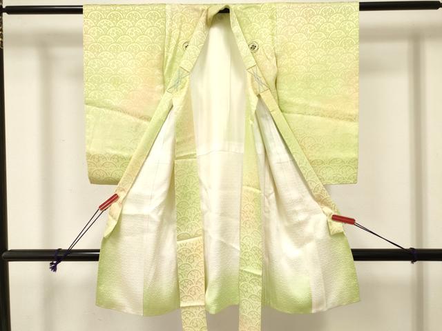 平和屋着物[]お宮参り　男の子　祝着　産着　初着　のしめ　花青海波地紋　暈し染め　逸品　DABE7127ma