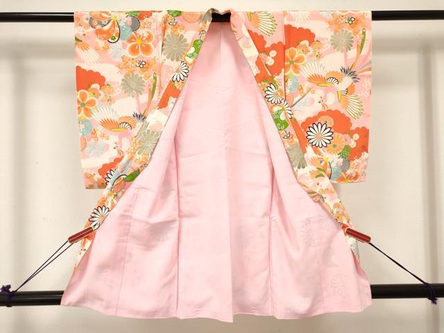 平和屋着物[]お宮参り　女の子　祝着　産着　初着　のしめ　鳳凰花文　銀彩　逸品　DABE7129ma