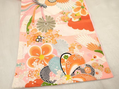 平和屋着物[]お宮参り　女の子　祝着　産着　初着　のしめ　鳳凰花文　銀彩　逸品　DABE7129ma