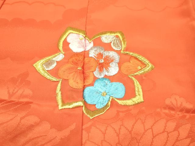 平和屋着物[]お宮参り　女の子　祝着　産着　初着　のしめ　総刺繍　花車文　暈し染め　金銀糸　逸品　DABE7131ma