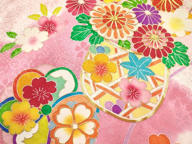 平和屋着物[]お宮参り　女の子　祝着　産着　初着　のしめ　駒刺繍　花籠文　暈し染め　金彩　逸品　DABE7134ma