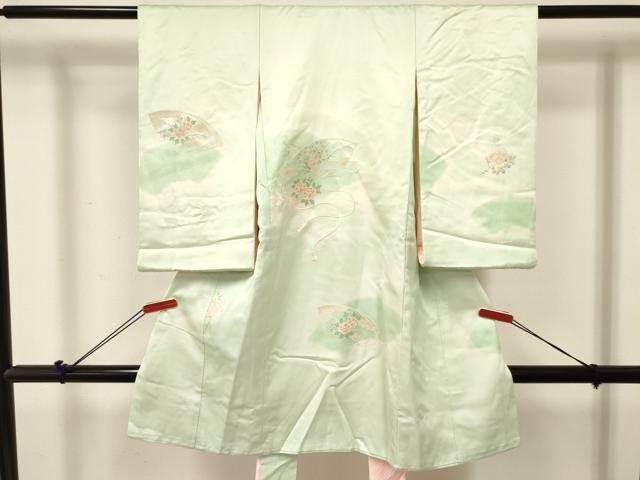 平和屋着物[]お宮参り　女の子　祝着　産着　初着　のしめ　総刺繍　地紙重ね花文　暈し染め　逸品　DABE7140ma