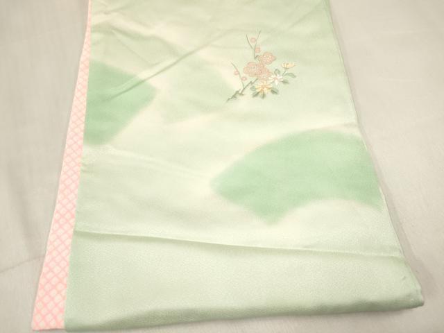 平和屋着物[]お宮参り　女の子　祝着　産着　初着　のしめ　総刺繍　地紙重ね花文　暈し染め　逸品　DABE7140ma