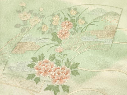 平和屋着物[]お宮参り　女の子　祝着　産着　初着　のしめ　総刺繍　地紙重ね花文　暈し染め　逸品　DABE7140ma