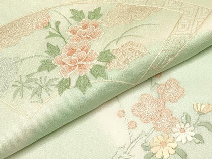 平和屋着物[]お宮参り　女の子　祝着　産着　初着　のしめ　総刺繍　地紙重ね花文　暈し染め　逸品　DABE7140ma