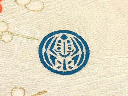 平和屋着物[]お宮参り　女の子　祝着　産着　初着　のしめ　駒刺繍　御所車籬花文　金彩　逸品　DABE7143ma
