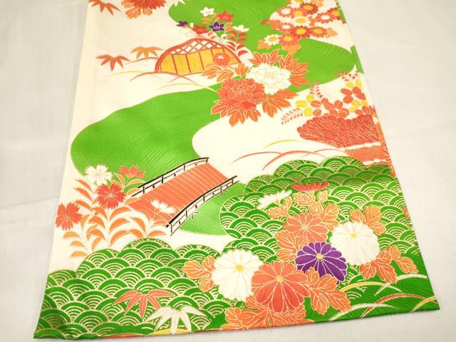 平和屋着物[]お宮参り　女の子　祝着　産着　初着　のしめ　駒刺繍　御所車籬花文　金彩　逸品　DABE7143ma