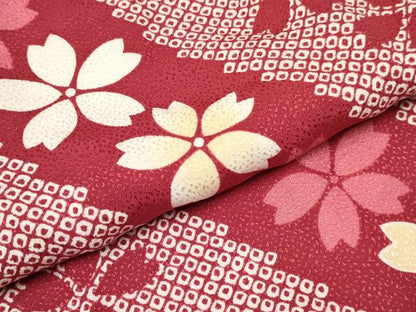 平和屋着物[]七五三　女の子　３歳　祝着　三つ身　被布セット　桜尽くし　逸品　未使用　DABE7170ma