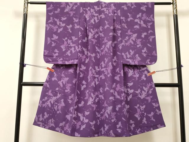 平和屋着物[]七五三　女の子　７歳　祝着　四つ身　舞蝶文　逸品　DABE7174ma