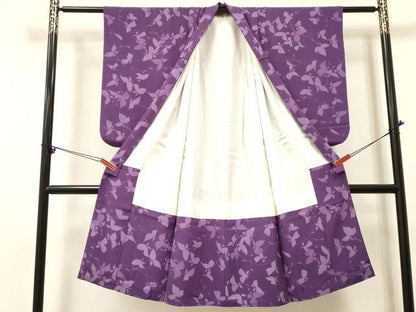 平和屋着物[]七五三　女の子　７歳　祝着　四つ身　舞蝶文　逸品　DABE7174ma