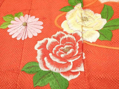 平和屋着物[]七五三　女の子　３歳　祝着　三つ身　駒刺繍　絞り　鼓花文　暈し染め　金銀彩　逸品　DABE7191ma