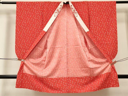 平和屋着物[]女の子　子供　長襦袢　無双仕立て　舞蝶文　半衿刺繍　逸品　DABE7194ma