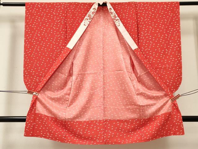 平和屋着物[]女の子　子供　長襦袢　無双仕立て　舞蝶文　半衿刺繍　逸品　DABE7194ma
