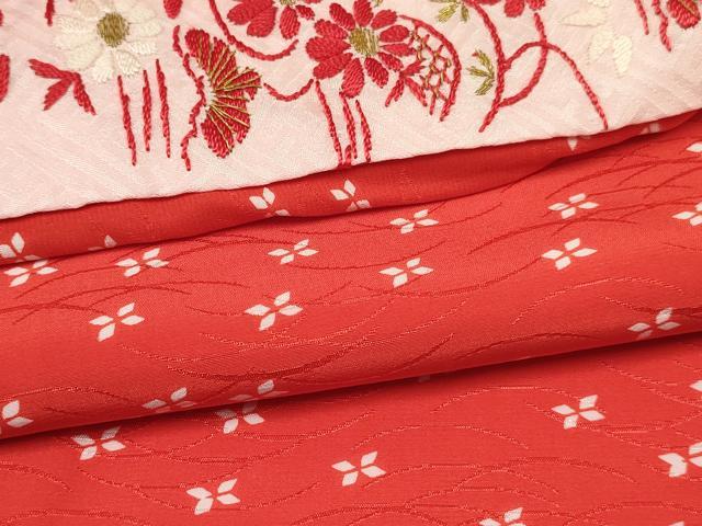 平和屋着物[]女の子　子供　長襦袢　無双仕立て　舞蝶文　半衿刺繍　逸品　DABE7194ma